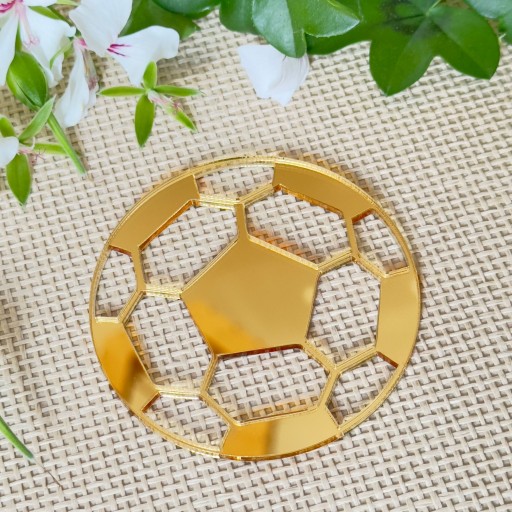Futbalový futbal Dekor na stranu torty Plexiglass Gold Mirror