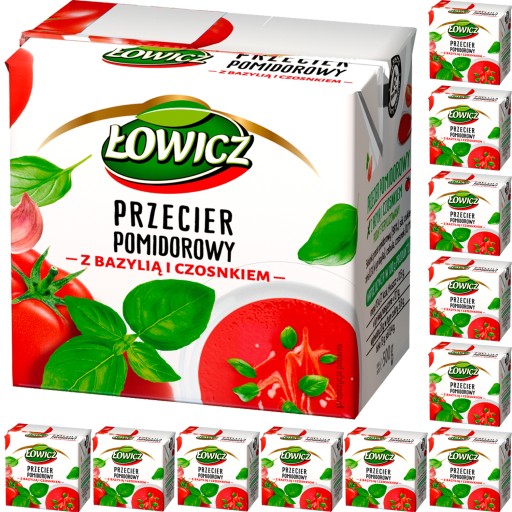 Łowicz Paradajkový pretlak, bazalka a cesnak v krabičke 500g