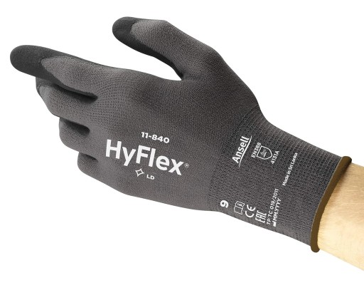 RUKAVICE PRESNÉ PRACOVNÉ RUKAVICE BEZ ŠVOV ANSELL HYFLEX 11-840 rok 9