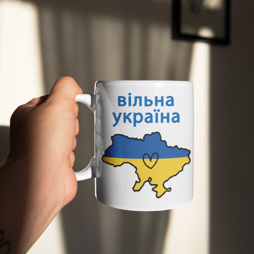BIELY hrnček STRONG UKRAINE NIE PUTINOVI STOP WAR