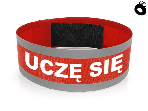 Reflexný pásik s gumičkou, UČÍM SA, červený