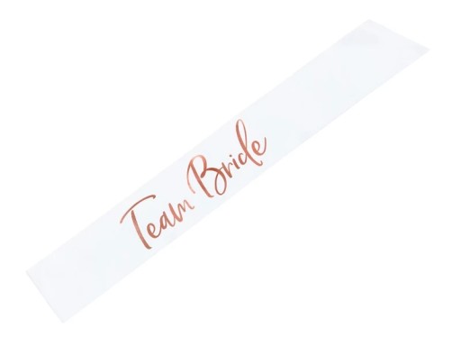 Saténová šerpa Team Bride, biela, 75 cm