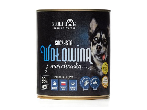 Slow Dog mokré krmivo pre psov hovädzie mäso s mrkvou 850 g