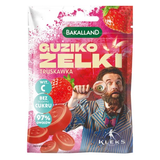 BAKALLAND Akademia Pana Kleksa BUZIKO JAHODOVÉ ŽELÉ BEZ ŽELATÍNY 34G