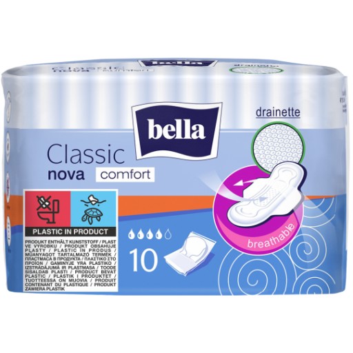 BELLA CLASSIC Nova Comfort SANITÁRNE VLOŽKY 10 ks.