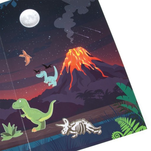 OPÄTOVNE POUŽITEĽNÉ 3D NÁLEPKY 27 ks DINOSAURS DINO KIDEA
