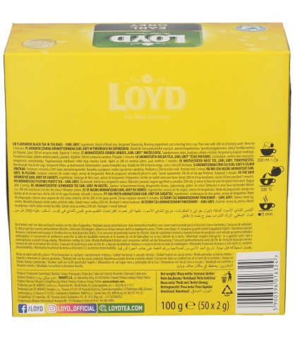 Expresný čierny čaj Earl Grey s nádychom bergamotu 50T LOYD