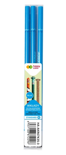 Blue Happy Color SA stierateľná náplň do pera, 3 ks