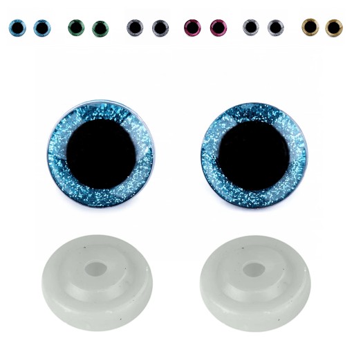 ZLATÉ Oči pre sovu 25mm 2 ks maskot zvieratká ručná práca MACRAME