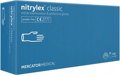 NITRILOVÉ RUKAVICE bez púdru modré MERCATOR Classic STRONG 100 ks XS
