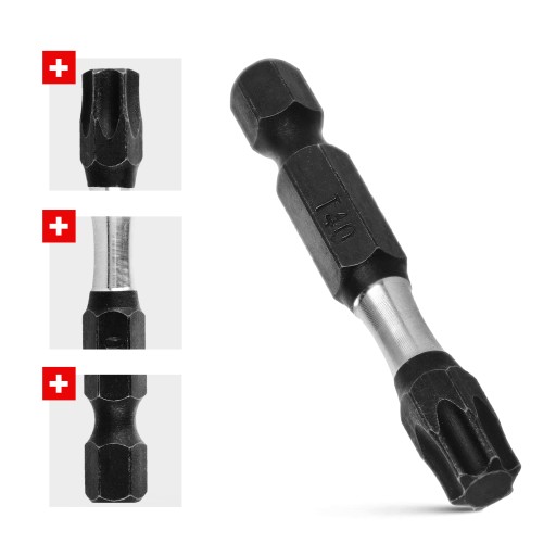 Nárazový bit TX40 Nárazový bit 50mm | Nárazový bit pre skrutkovač 2 ks.