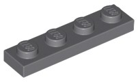 LEGO 3710 TANIER 1x4 tmavosivá NOVINKA (10g) 16 ks