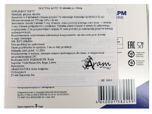 GLYCINA FARMGRUPP STRES NEURÓZUJE INTENZÍVNE UČENIE