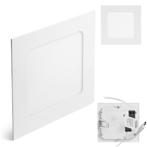 LED panel pod omietku 6W, biely, štvorcový, studený