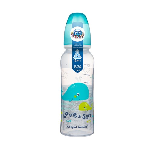 Úzka fľaša 250ml LOVE & SEA TURQUOISE