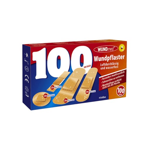 PASTERY NA NEMECKÉ RANY 4 veľkosť XXL 100 ks WUNDMED 100 ks