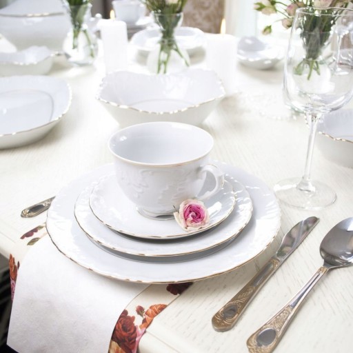 3604 Podšálka 12,5 cm GOLD LINE ROCOCO PORCELÁN ĆMIELÓW na espresso