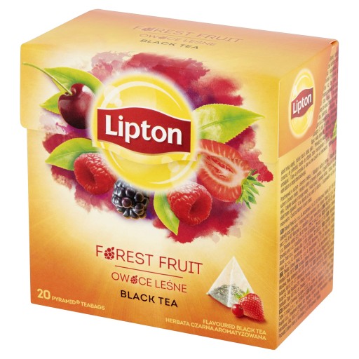 Lipton Ochutený čierny čaj Lesné ovocie pyramídy 20 ks 34g