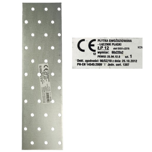 Plochá spojka LP-12 rozmery 60x220mm Skrutka-kov