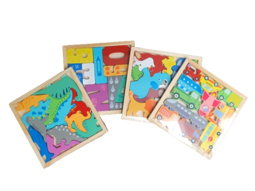 Puzzle na podložke 13 dielikov. DINO Rôzne vzory farieb