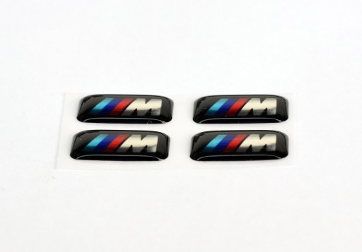 1x BMW M M Power Package, nálepka s logom na ráfiky, volant, 18x10 mm, chróm