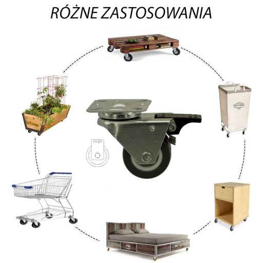 Koleso fi 50 vozík policová skriňa 22PEL50 nosnosť 70kg