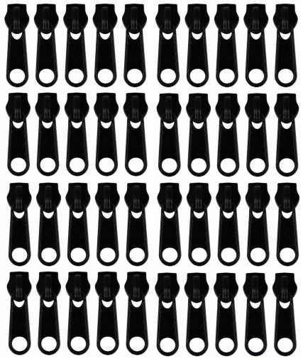 3mm zipsy na zipsovú pásku zips, ČIERNA - 40 ks