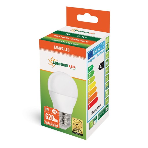 LED GUĽOVÁ žiarovka E27 8W 620lm 3000K teplá biela