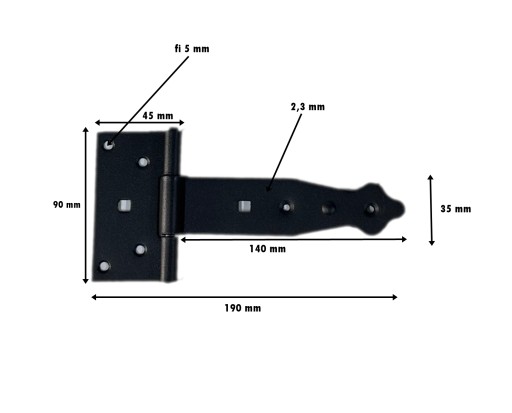 DEKORATÍVNY PÁN NA DVERE, ALTÁNKOVÉ DVERE PRE ALtánkové žalúzie, ČIERNA 150MM