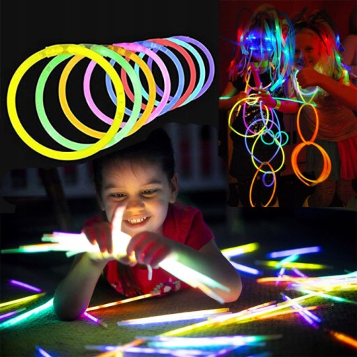 Svietiace náramky, čelenky, fluorescenčné tyčinky, 10 ohnivých tyčiniek