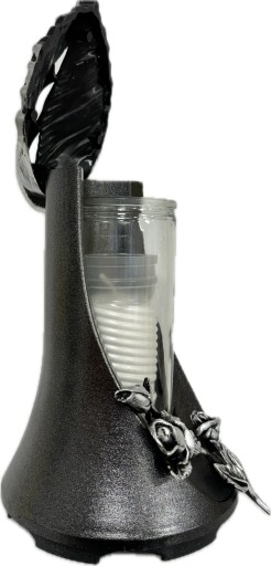 Moderná umelecká sviečka s listom ruže a celoročnou vložkou, tuba 23 cm