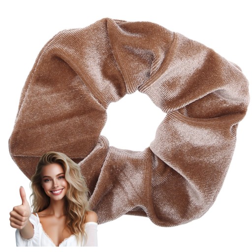 VELÚROVÉ scrunchie na vlasy béžové VEĽKÉ XXL módne scrunchie POHODLNÉ