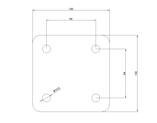 Montážny plech oceľovej základne 100 mm x 100 mm x 3 mm