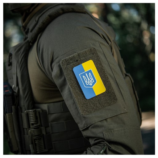 VELCRO NÁŠIVKA UKRAINE FLAG VERTIKÁLNY PLÁŠŤ M-TAC FLUORESCENT