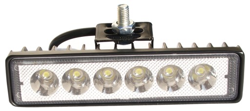 LED pracovná lampa halogénový panel 18W 6x3W 1000lm 12V 24V s držiakom