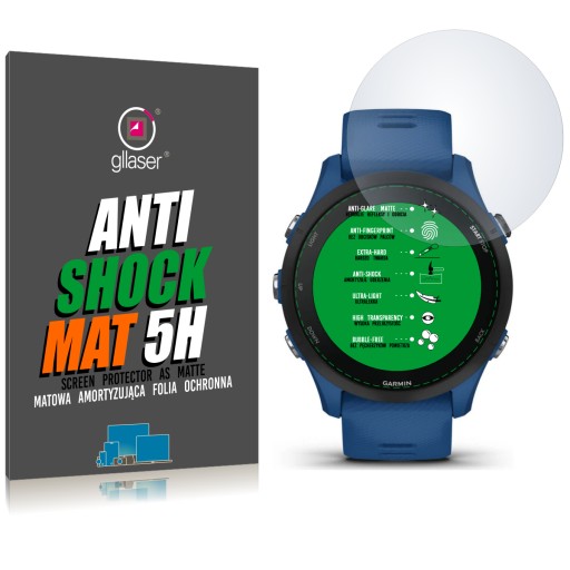 Ochranná fólia Glaser Anti-Shock MAT 5H Garmin Forerunner 255 proti oslneniu