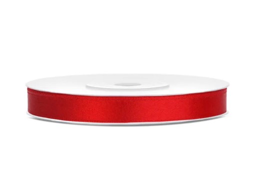 Saténová stuha - červená 6 mm x 25 m
