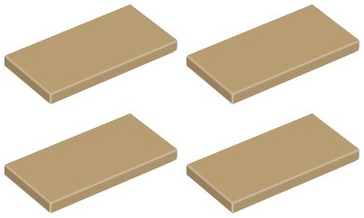 LEGO TILE 87079 2x4 tmavý piesok (4g) 4 ks.