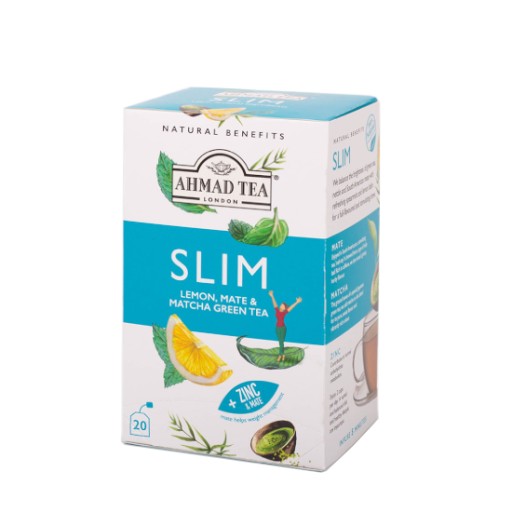 Ahmad Tea Slim čaj na chudnutie Citrón, Maté a Matcha 20 vrecúšok