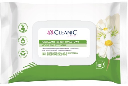 CLEANIC vlhčený toaletný papier Harmanček 40 ks