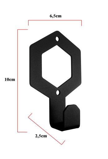 NÁSTENNÝ HÁK NÁSTENNÝ VEŠIAK NA OBLEČENIE HEXAGON ČIERNY MODERNÝ