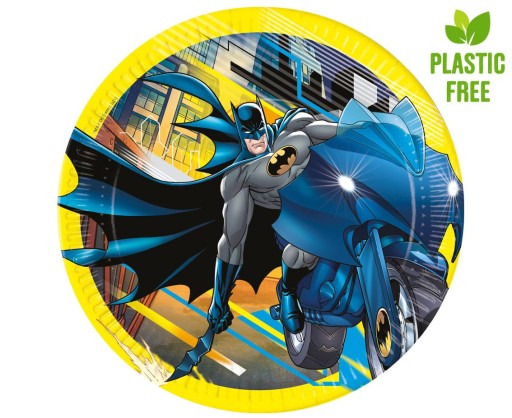 Batman papierové taniere s Batmanom 23 cm 8 ks.