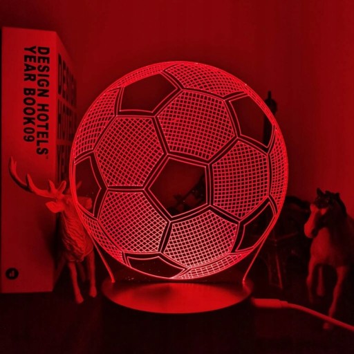 LED FUTBALOVÁ NOČNÁ LAMPA S 3D DIAĽKOVÝM VÝKONOM