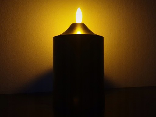 Elektrická vložka na sviečky, čierna plameňová sviečka TIMER 14cm