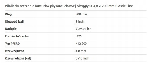 Pferd Pilník na ostrenie reťaze 4,8 mm 1 ks.