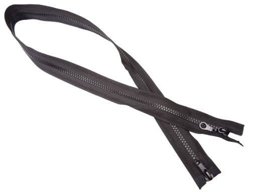 DVOJTAKOVÝ KÓBOVÝ zips, 85 cm, čierny