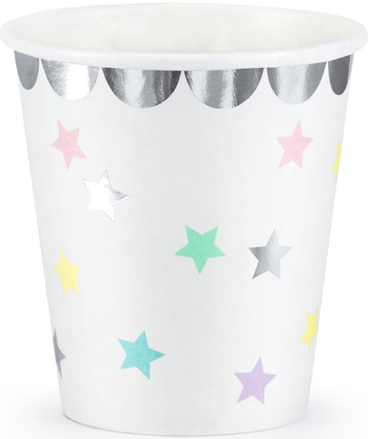 UNICORN papierové poháre hviezdy 180ml 6 ks na narodeniny