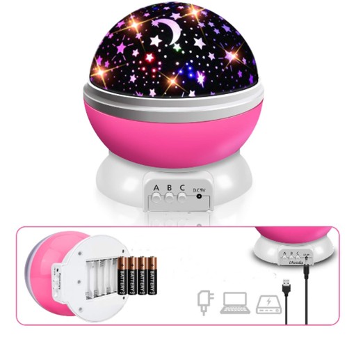 PROJEKTOR STARS SKY NOČNÁ LAMPA OTOČNÁ O 360 STUPŇOV HVIEZDY 9 REŽIMOV
