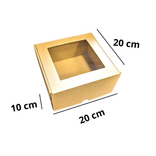 Kartónová krabička s okienkom 20x20x10cm na balenie mydlového vosku x1