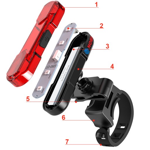 LED ZADNÁ BICYKLE LAMPA, USB BATÉRIA